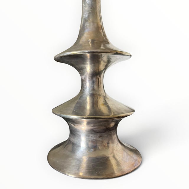 Modern Silver Sculptural Table Lamps- A Pair For Sale In Indianapolis - Image 6 of 6