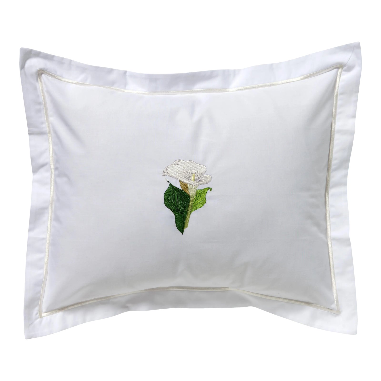 Calla Lily Boudoir Pillow, Embroidered Chairish