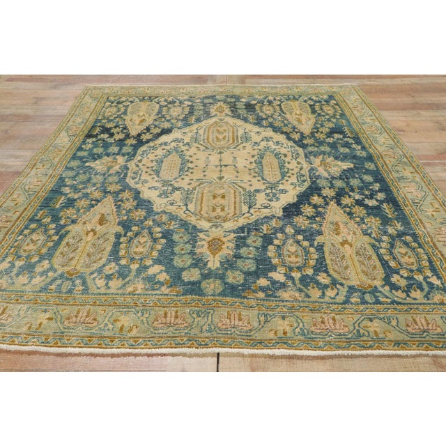 Cerulean Mid 20th Century Rustic Vintage Persian Afshar Rug, 04'09 X 06'06 For Sale - Image 8 of 10