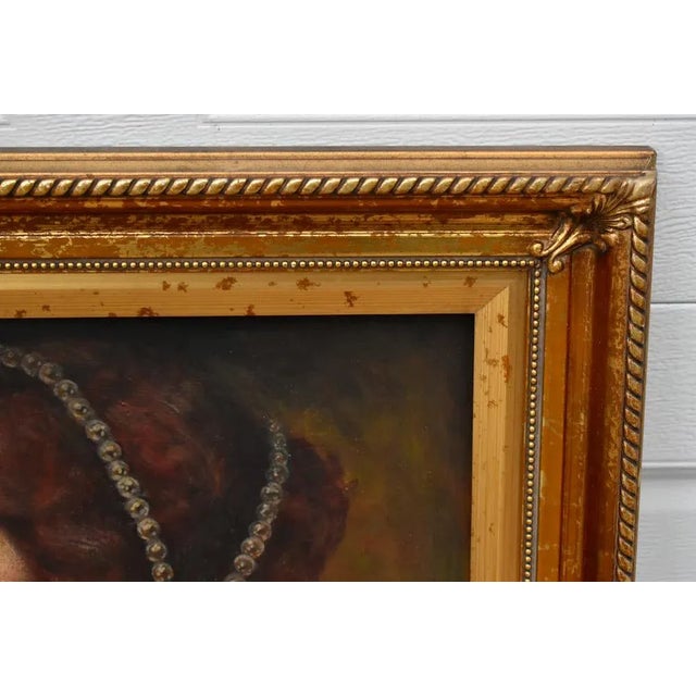 Late 19th Century J Bovgvereau Oil Painting Antique Canvas Portrait Fine Art Woman Gilt Frame Sign For Sale - Image 5 of 13