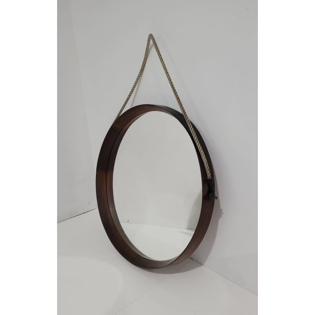 1960s Danish Modern Teak Wall Mirror Attrib. To Luxus For Sale - Image 9 of 9