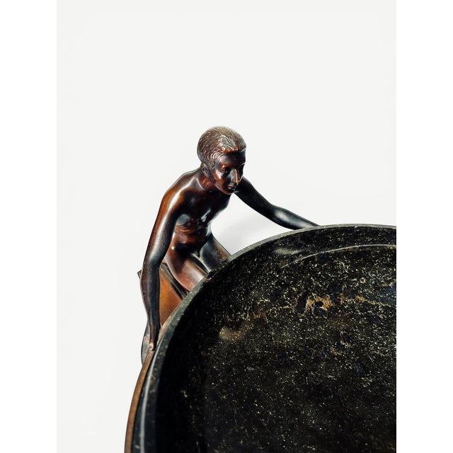 Art Deco Bronze and Marble Figurative Centrepiece by Rudolf Zieseniss For Sale - Image 5 of 9