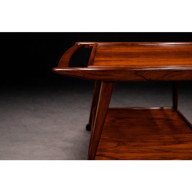 Geraldo de Barros for Unilabor Bar Cart in Jacaranda & Hardwood, Brazil, 1960s - Lot 499A For Sale - Image 11 of 14