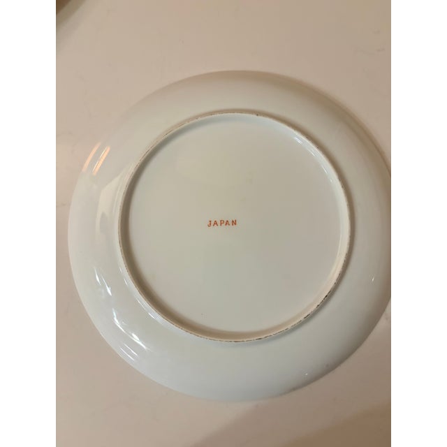 Mid 20th Century Purple and Blue Chinoiserie Blossom and Floral Wall Plate Curation, Set of 7 For Sale In Palm Springs - Image 6 of 13