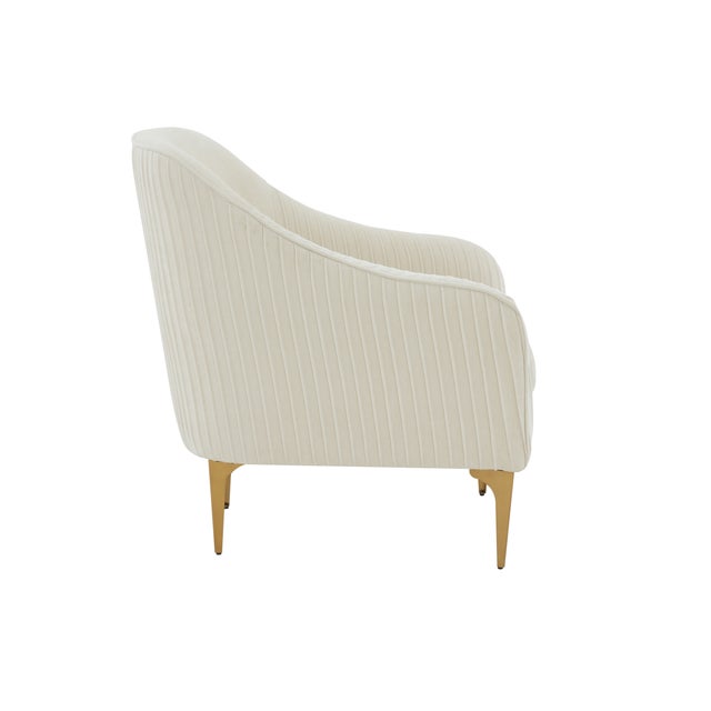 2020s Serena Cream Velvet Accent Chair For Sale - Image 5 of 6