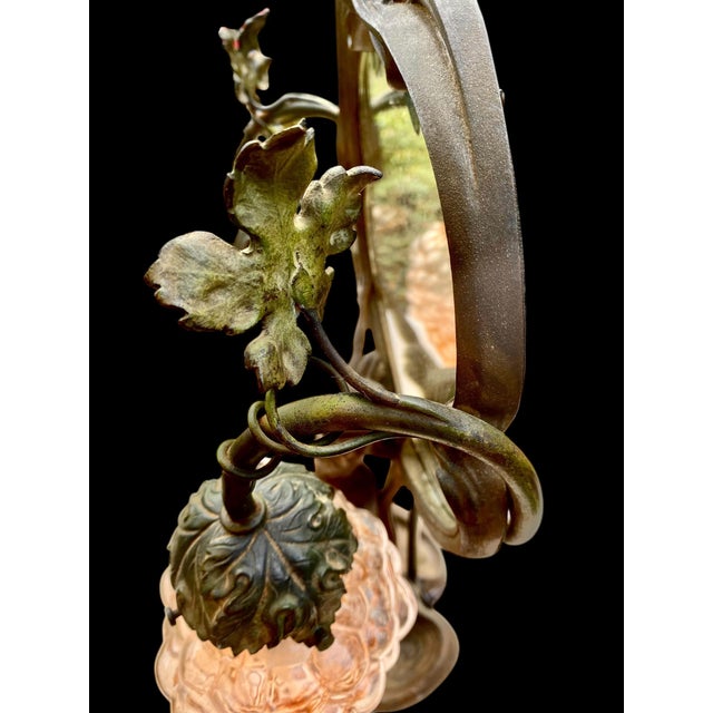 1920s A Period French Art Nouveau Lighted Figural Beveled Vanity Mirror For Sale - Image 17 of 18