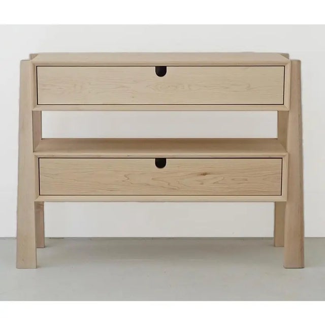 Custom-made set with two drawers., never used. Material: whitewashed maple Dimensions: 36"W x 22"D x 25"H