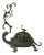 Chinese Brown Metal Turtle Fengshui Incense Holder Figure For Sale