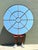 Metal Vintage Round Wrought Iron Large Windowpane Mirror For Sale - Image 7 of 16