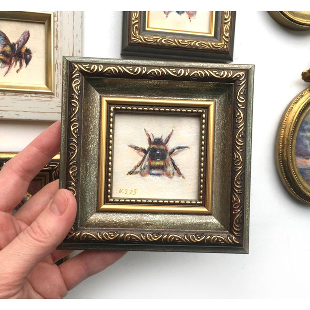Framed Insect Bee Fly Painting Original Vintage Style by Valeriya Serova For Sale - Image 4 of 6