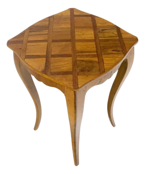 Italian Parquetry Inlaid Olive Wood Side End Plant Lamp Stand Table