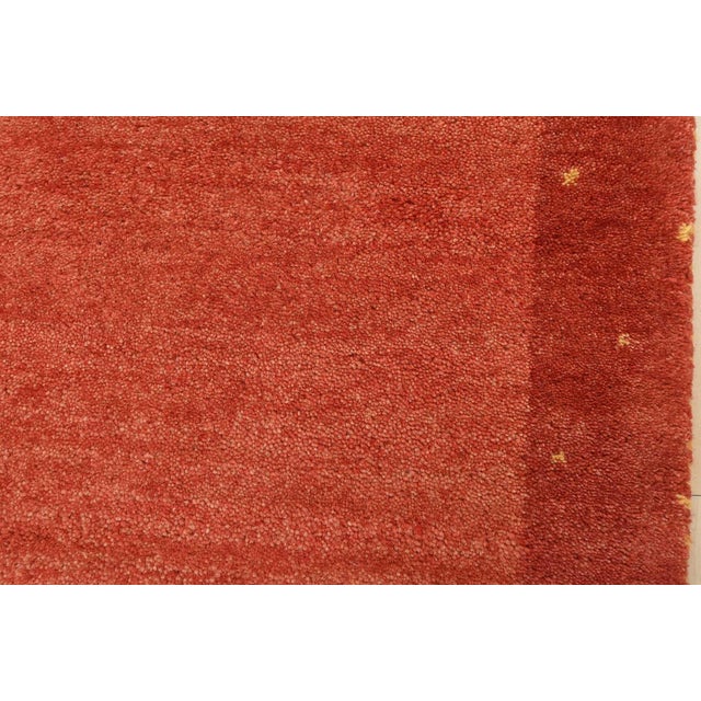 Red Gabbeh Runner 2’7” X 8’2” Red Wool Contemporary Hand-Knotted Oriental Rug For Sale - Image 8 of 13