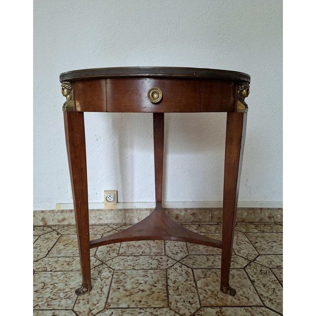 Wood Early 19th Century Empire Mahogany Pedestal Table with Black Marble Top and Gilt Bronze Mounts For Sale - Image 7 of 8