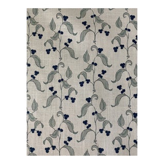 Heather Chadduck Textiles Lillieberrie Linen Hand Printed Fabric Color: Aloe For Sale