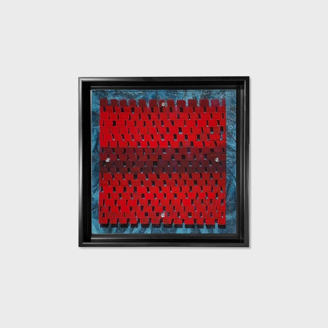 This is a one of a kind original mixed media (Paper, paint, plexiglass) abstract composition by California artist and...