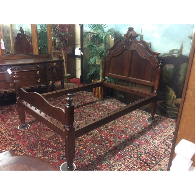 Victorian Antique Bed, Victorian Walnut Bed, Three Quarters Bed For Sale - Image 3 of 11