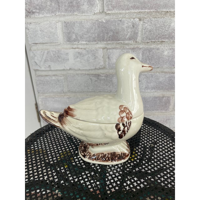 Rustic European Small Vintage Italian Duck Tureen For Sale - Image 3 of 8