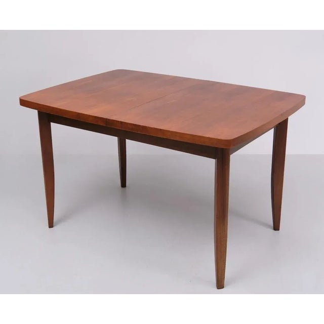 Extendable Nutwood Dinning Table by Zindrich Halabala, 1960s For Sale - Image 9 of 9