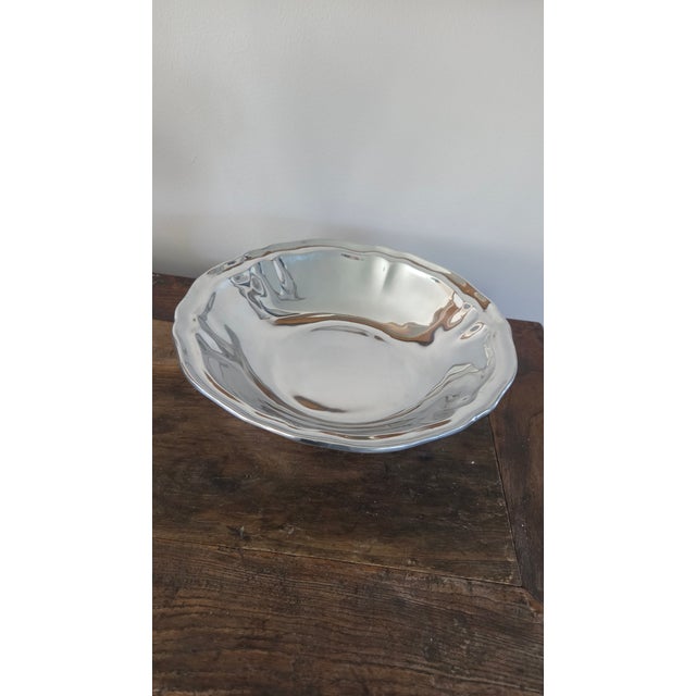 Contemporary Early 2000s Five Elm Mirror-Polished Cast Aluminum Centerpiece Bowl For Sale - Image 3 of 16