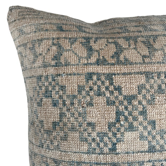 Crafted from an authentic vintage Turkish rug, this one-of-a-kind pillow brings effortless charm and timeless character to...
