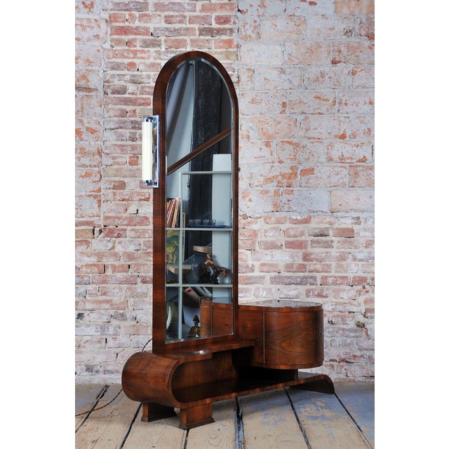 Czech Art Deco Dressing Mirror in Walnut, 1930s For Sale - Image 12 of 15