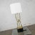 Wood 1960s Mid-Century Modern Table Lamp Brass Looped Tube Black Base White Drum Shade For Sale - Image 7 of 13