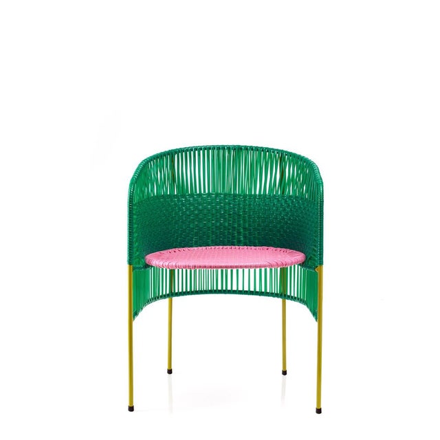 Contemporary Green Caribe Dining Chair by Sebastian Herkner, Set of 4 For Sale - Image 3 of 18
