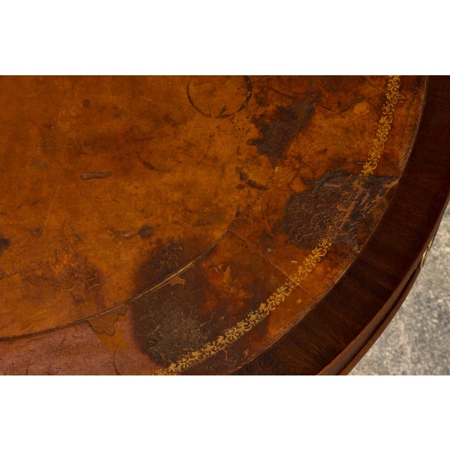 Early 20th Century English Regency Revival Leather Top Center Table For Sale - Image 13 of 18