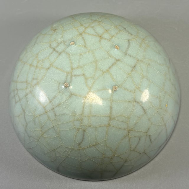 Ceramic Antique Chinese Celadon Crackle‑Glaze Bowl, One‑of‑a‑Kind Collectible Antique For Sale - Image 7 of 7