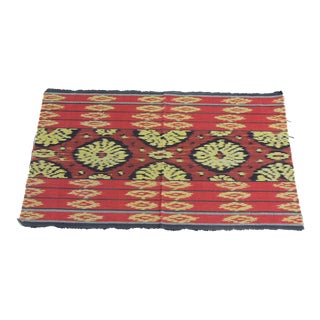 Vintage Woven Cotton Ikat Textile From Guatemala For Sale