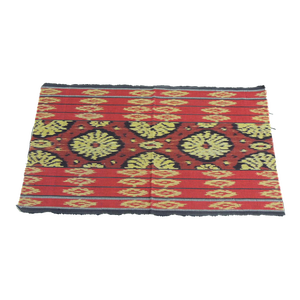 Vintage Woven Cotton Ikat Textile From Guatemala