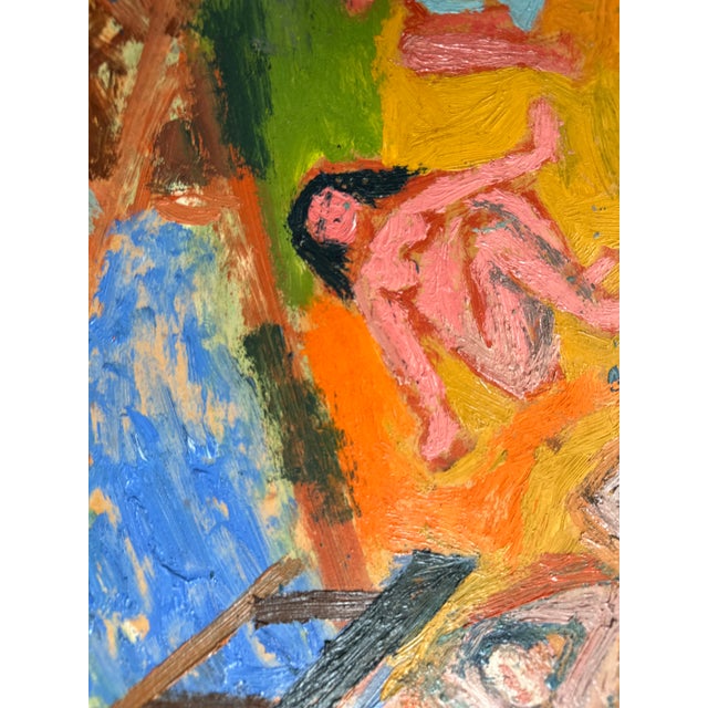 Bruno Krauskopf, Nude Beach, New Jersey, Oil Painting, Expressive Realism For Sale - Image 7 of 10