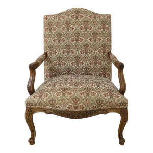 French Louis XV Style Carved Open Armchair