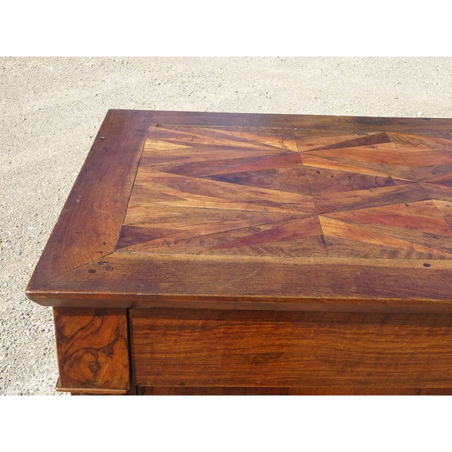 Antique Sideboard with Diamond-Shaped Wood Marquetry Top For Sale - Image 3 of 18