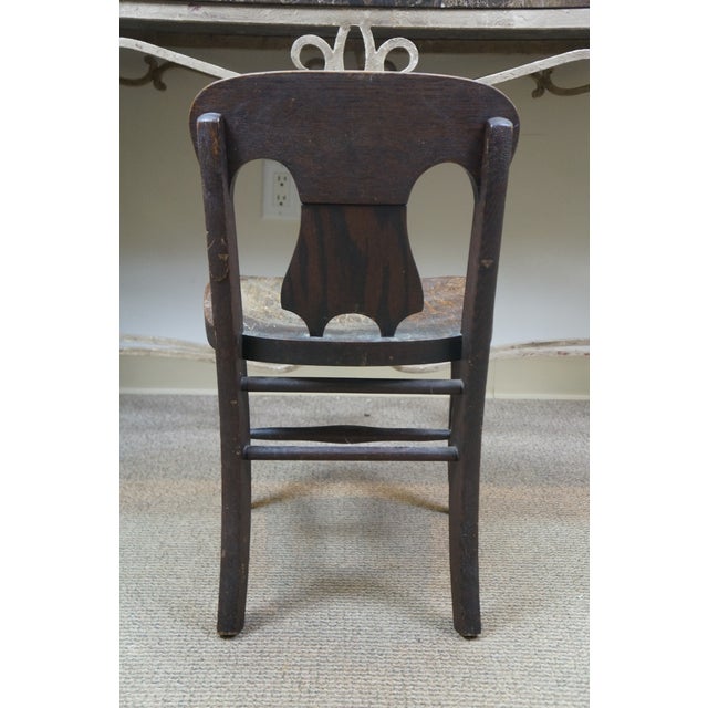 Late 19th Century Antique Victorian Quartersawn Oak Child Doll Sized Desk Dining Chair 25" For Sale - Image 5 of 15