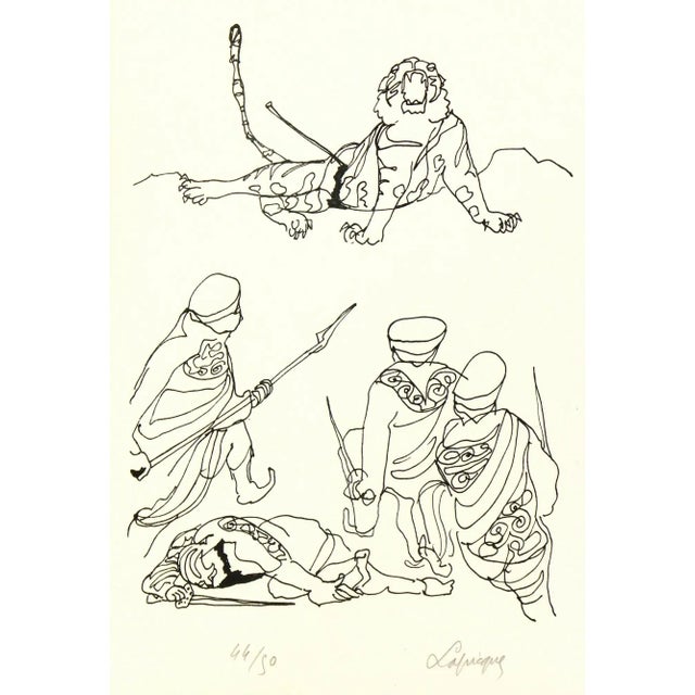 1960s Vintage Stone French Lithograph - "Le Tigre Des Ming" (The Ming Tiger) For Sale - Image 5 of 5