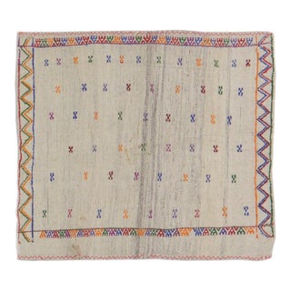 1950s Moroccan Hand Knotted Beni Ourain Rug With Soft Texture,3'2"X3'8" For Sale