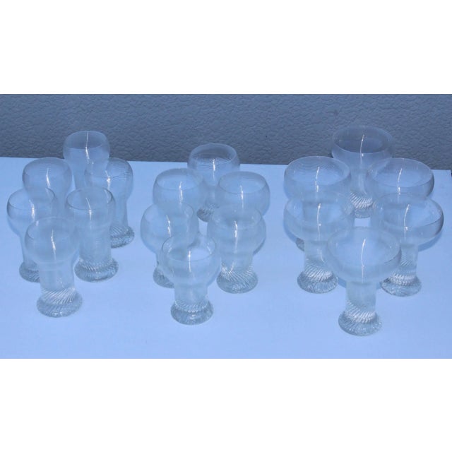 Mid 20th Century Rosenthal Modern Swirl Glasses - Set of 18 For Sale - Image 4 of 11