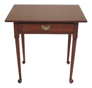 1980s Queen Anne Solid Mahogany 1 Drawer Work Table