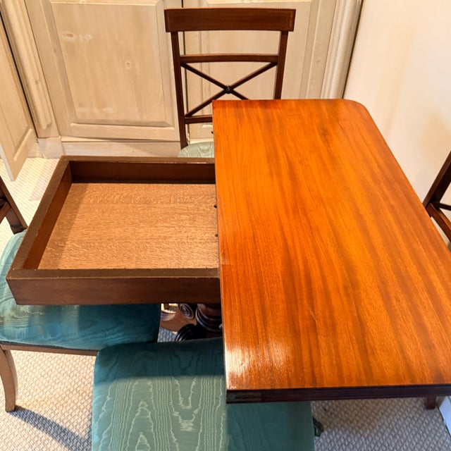 Early 1900s Flip Top Game Table & Chairs For Sale - Image 4 of 11