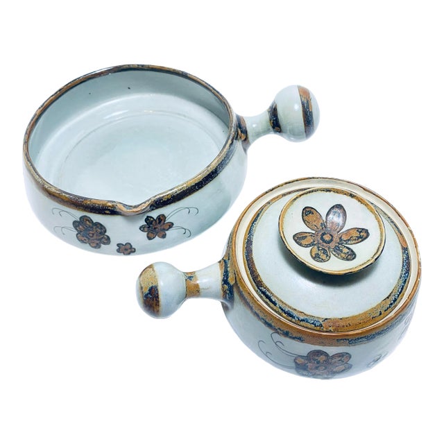 1960s El Palomar Mexico Pottery Casserole Set With Handle by Ken Edwards- Set of 2 For Sale