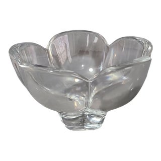 Vintage Crystal Lotus Flower Candy Dish Bowl For Sale
