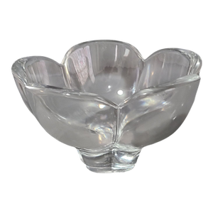 Vintage Crystal Lotus Flower Candy Dish Bowl