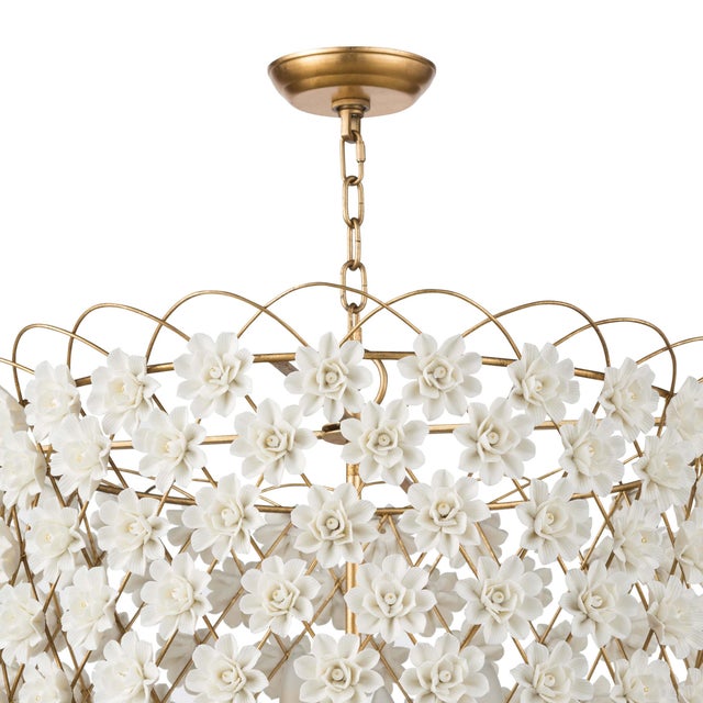 Transitional Regina Andrew Alice Porcelain Flower Chandelier For Sale - Image 3 of 5