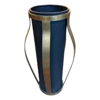 Italian Solid Bronze and Metal Umbrella Stand, 1970s For Sale