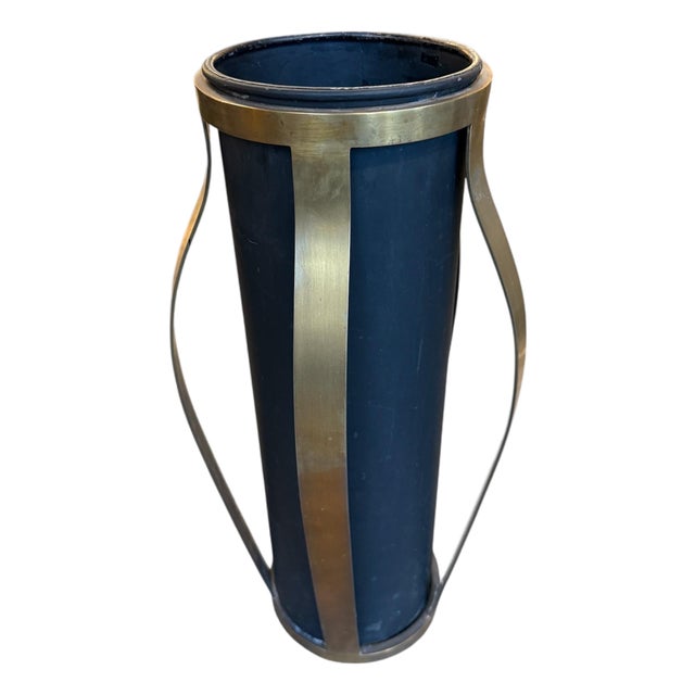 Italian Solid Bronze and Metal Umbrella Stand, 1970s For Sale