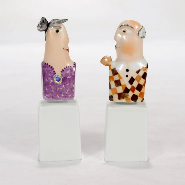 Mid-Century Modern Meissen Porcelain Figurine Busts of a Man & Woman by Peter Strang For Sale - Image 3 of 12