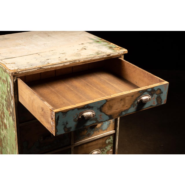 Green Early Pine Dresser with Distressed Paint For Sale - Image 8 of 10