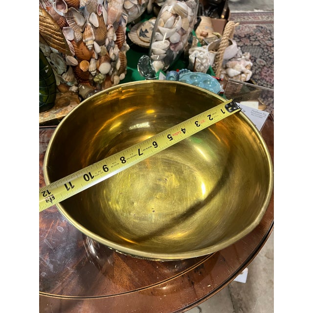 1970s Round Brass Asian Style Bowl For Sale - Image 10 of 10