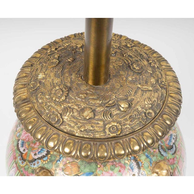 Large Table Lamp in Satsuma Porcelain and Gilt Bronze, 19th Century For Sale - Image 5 of 11